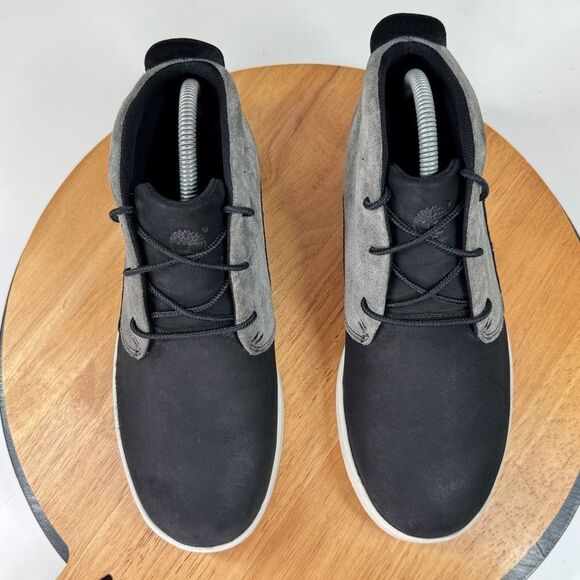 Timberland Suede Leather Lace Up Chukka Boot Colorblock Black Grey 7.5 - Picture 4 of 12